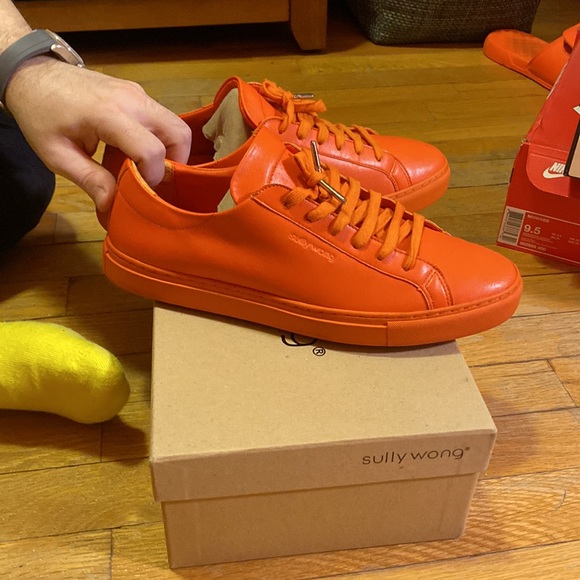 Orange Sully Wong sneaker. Size 10 - Picture 3 of 4